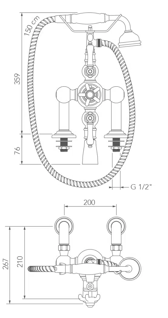 Wannenfüll- und Brausebatterie – Bild 2