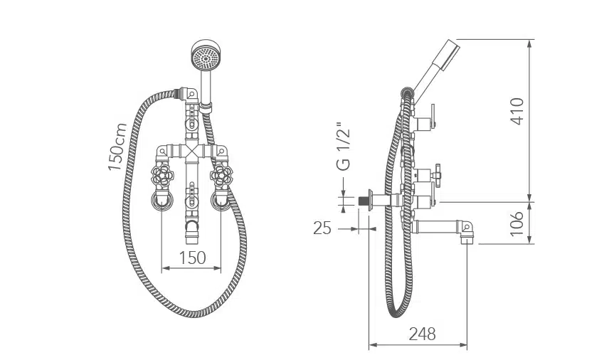 AP-Wannenfüll- und Brausebatterie – Bild 2
