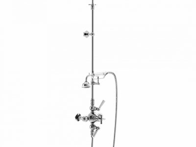 Aufputz-Thermostat-Brausebatterie mit Kopfbrause, DN 15