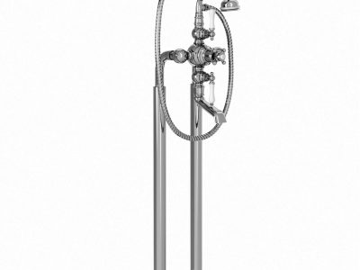 Thermostat-Wannenfüll- und Brausebatterie auf Standsäulen