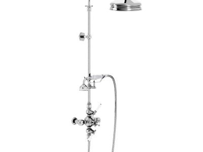 Aufputz-Thermostat-Brausebatterie mit Kopfbrause