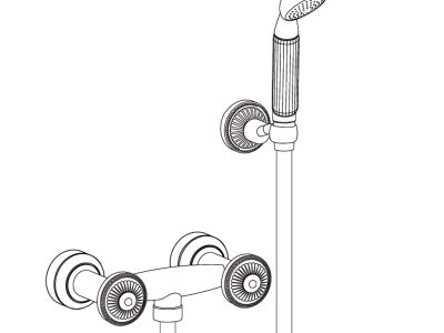 Aufputz- Zweigriff- Brausebatterie