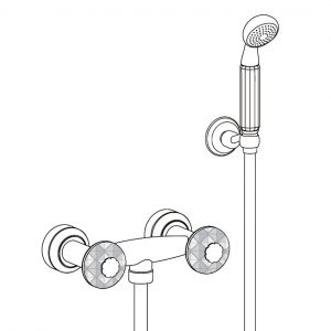 Aufputz- Zweigriff- Brausebatterie