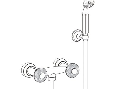 Aufputz- Zweigriff- Brausebatterie