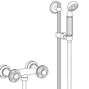Aufputz-Zweigriff-Brausebatterie