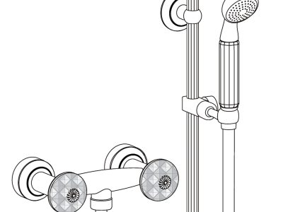 Aufputz-Zweigriff-Brausebatterie