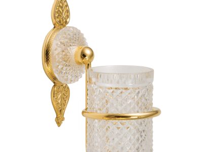 Glashalter mit geschliffenem Kristallglas