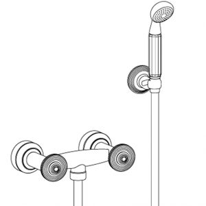 Aufputz- Zweigriff- Brausebatterie