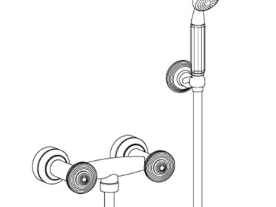 Aufputz- Zweigriff- Brausebatterie