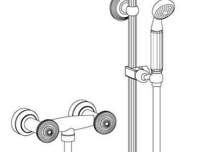Aufputz-Zweigriff-Brausebatterie