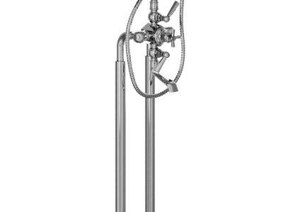 Thermostat-Wannenfüll- und Brausebatterie auf Standsäulen