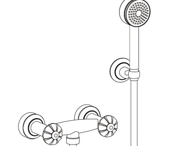 Aufputz- Zweigriff- Brausebatterie
