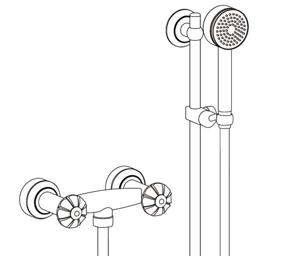 Aufputz-Zweigriff-Brausebatterie
