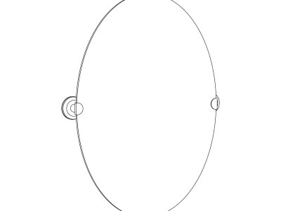 Wandspiegel oval ohne Metallfassung